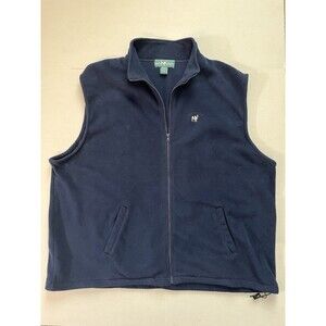 Big Dogs Fleece Vest Full Zip Men 4XL Navy Blue Outdoors Hiking Polar Streetwear
